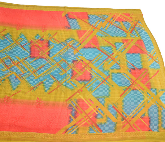 Sushila Vintage Multi-Color Saree Pure Cotton Printed Abstract Craft Fabric