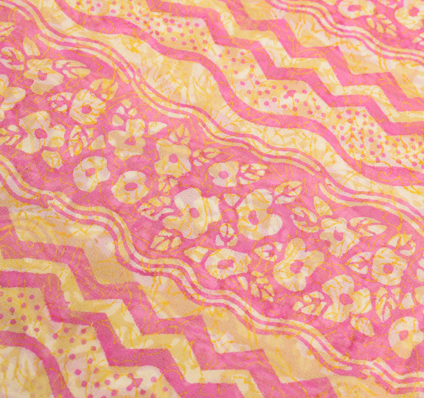 Sushila Vintage Stone Work Saree Pure Georgette Silk Pink Floral Hand Block Fabric