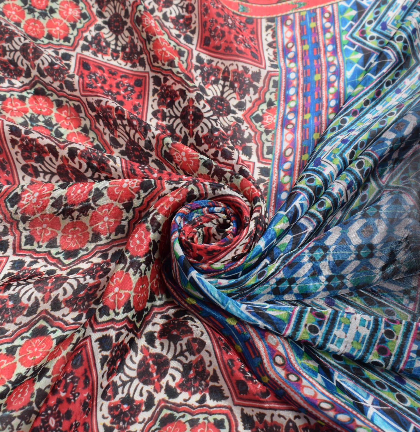 Sushila Vintage Pure Silk Dupatta Multi-Color Digital Printed Soft Long Stole