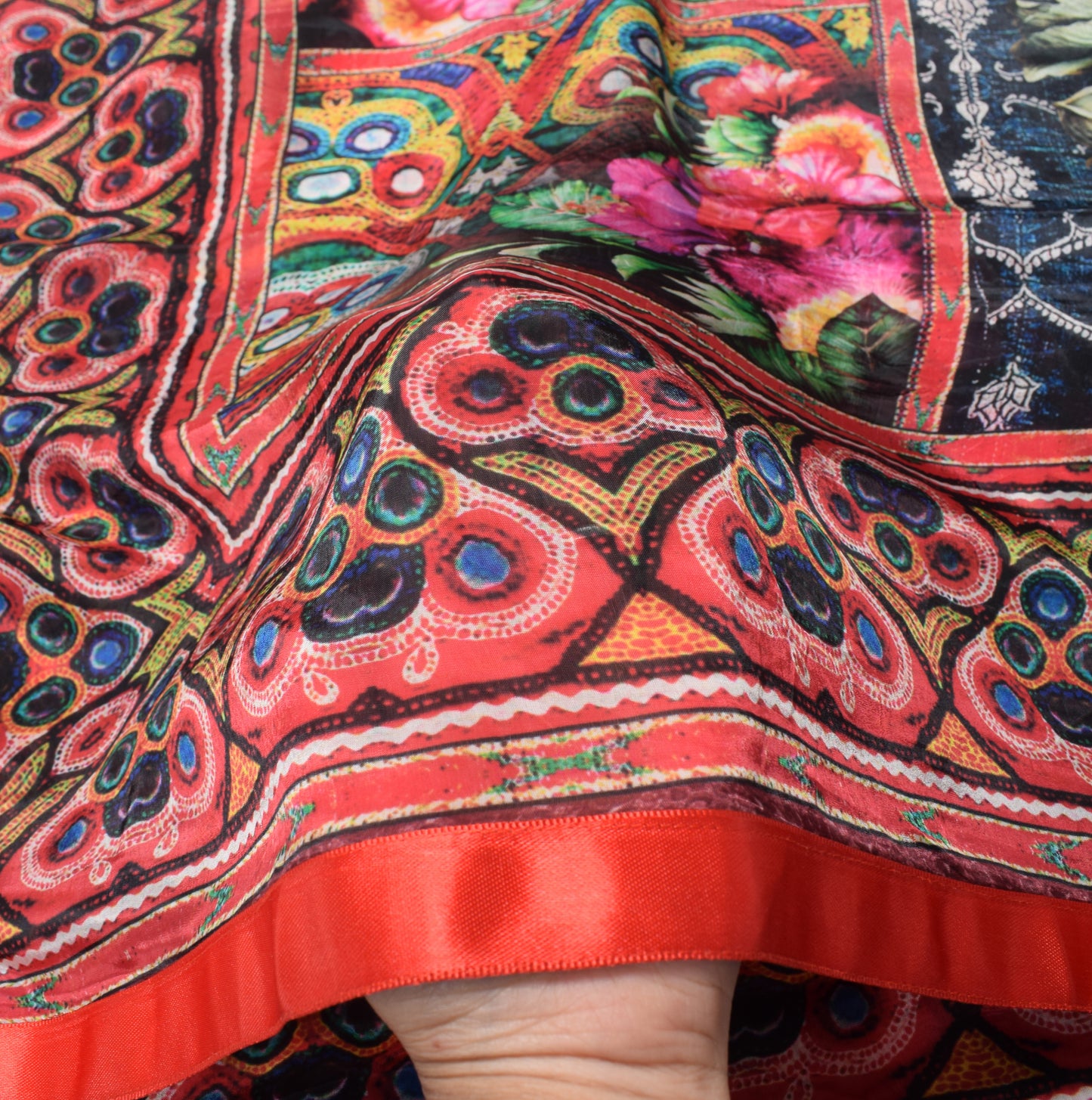 Sushila Vintage Pure Silk Dupatta Multi-Color Digital Printed Soft Long Stole