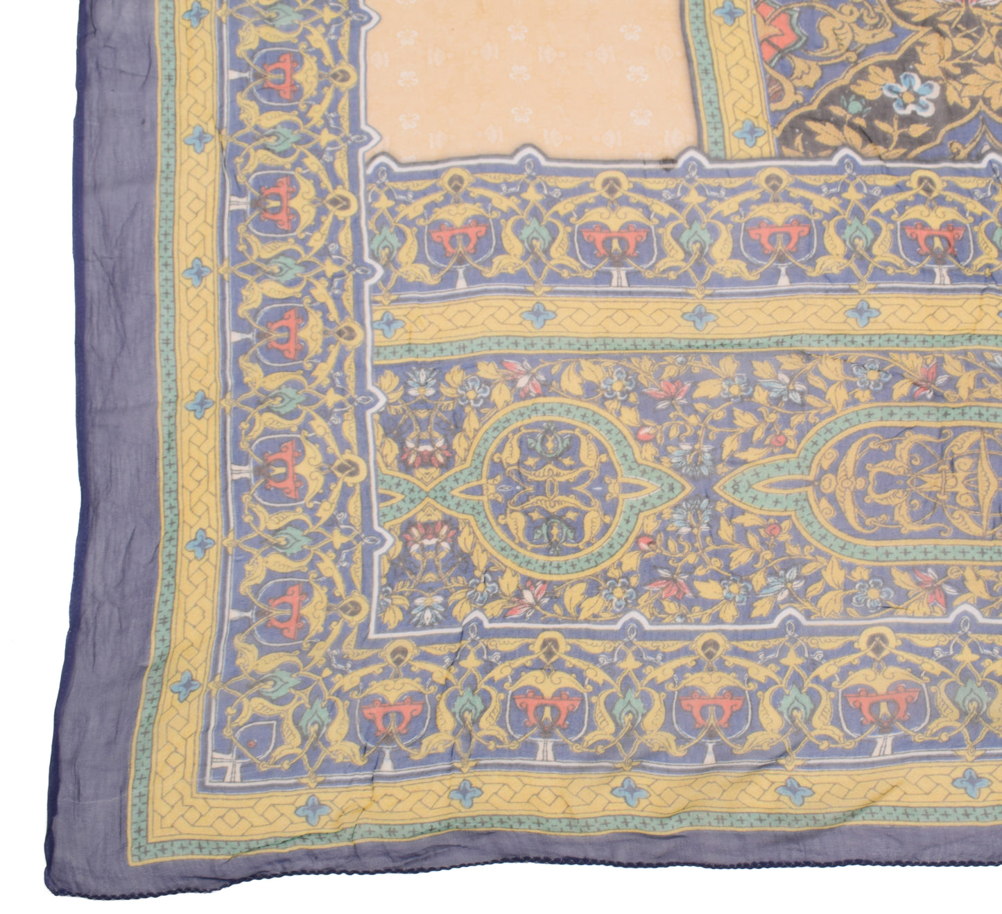 Sushila Vintage Light Yellow Printed Dupatta Pure Georgette Long Stole