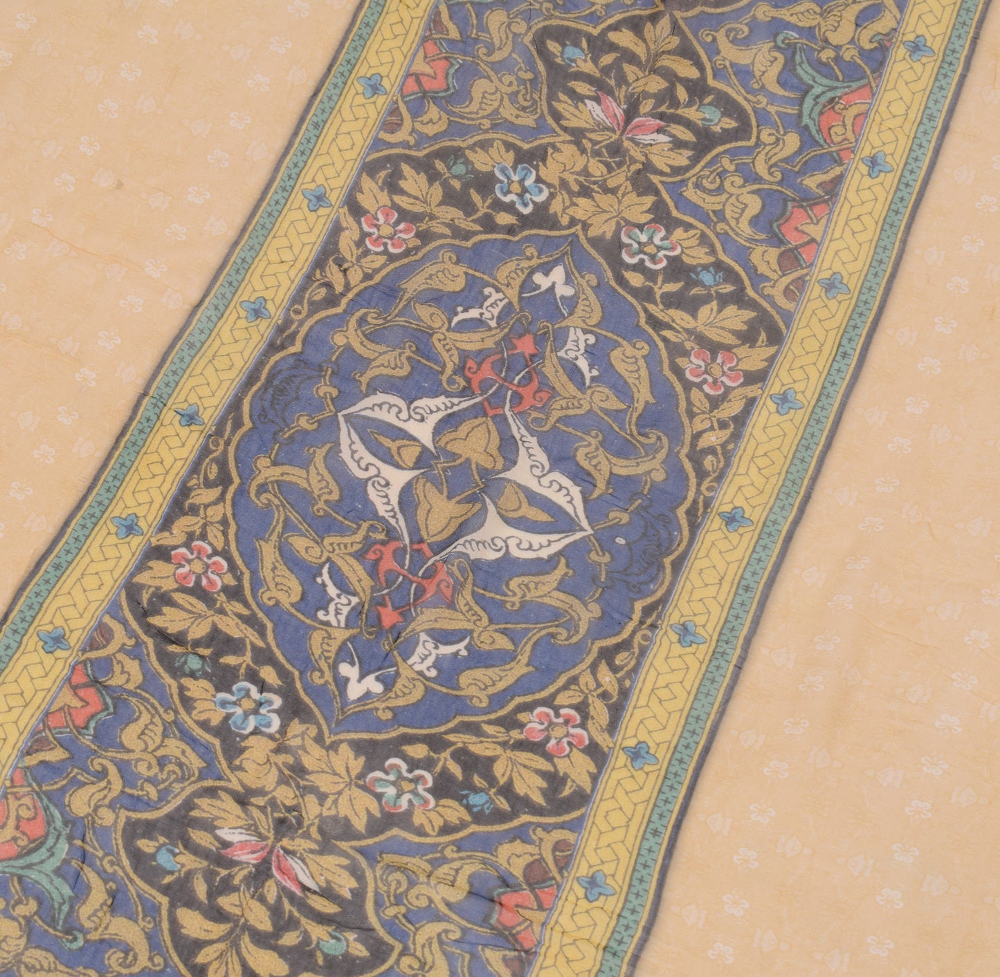Sushila Vintage Light Yellow Printed Dupatta Pure Georgette Long Stole