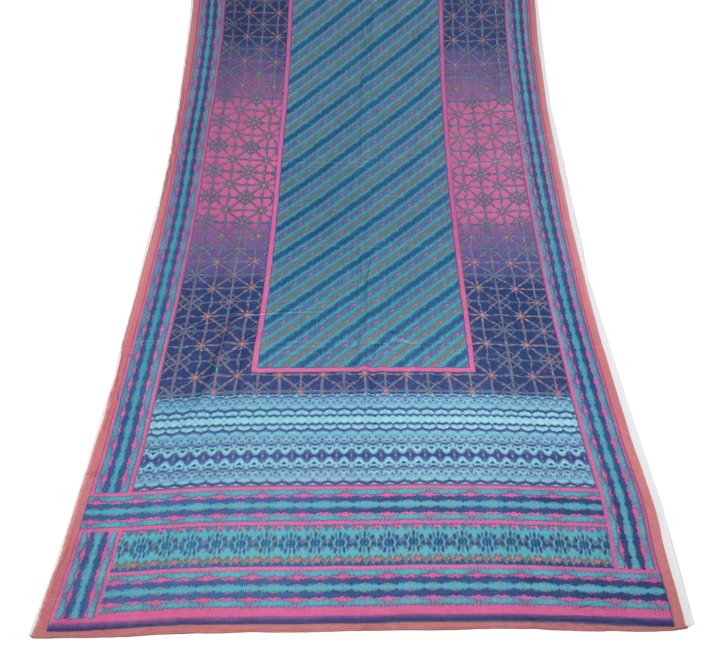 Sushila Vintage Blue Dupatta Pure Cotton Printed Soft Long Stole
