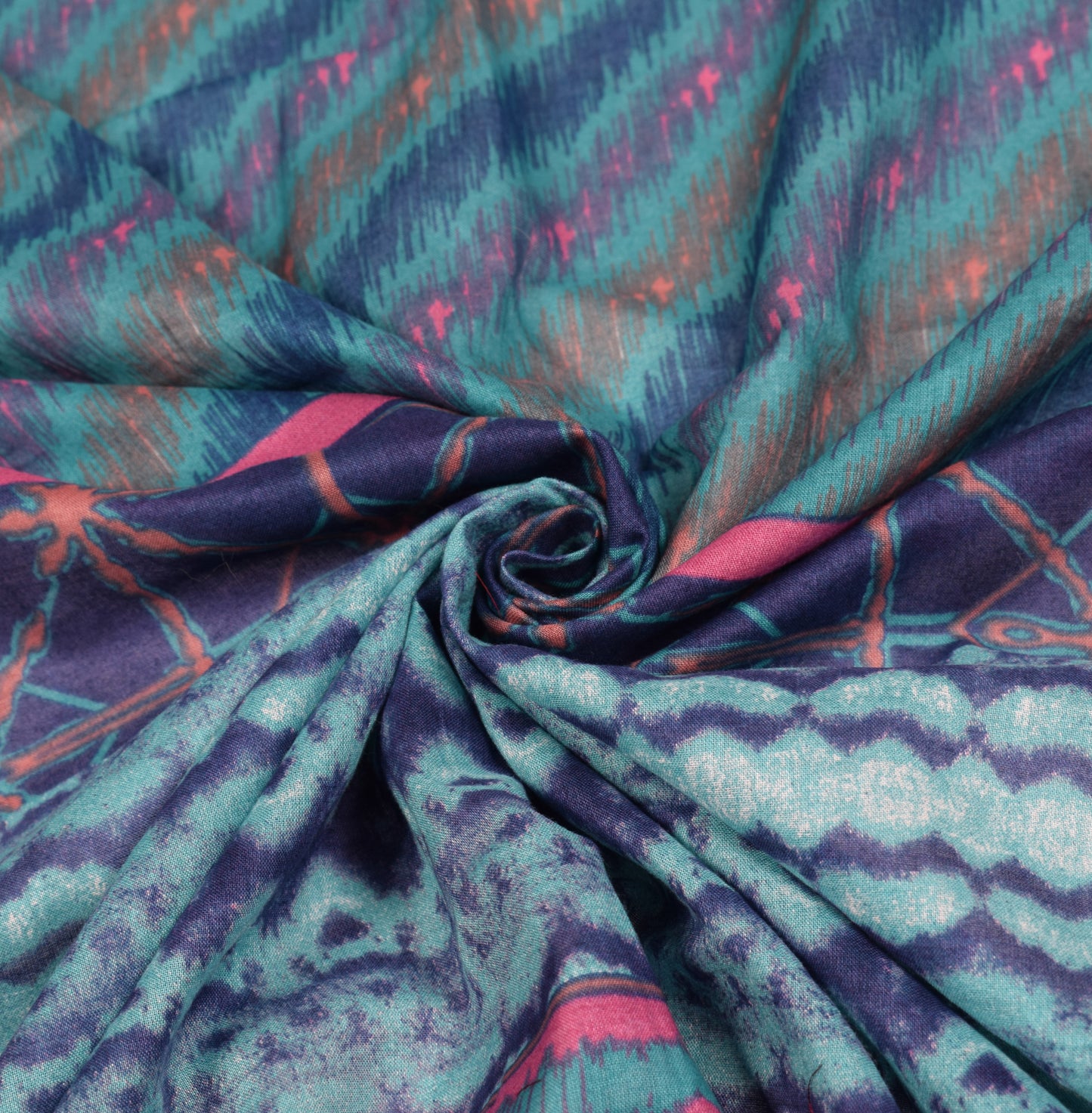 Sushila Vintage Blue Dupatta Pure Cotton Printed Soft Long Stole
