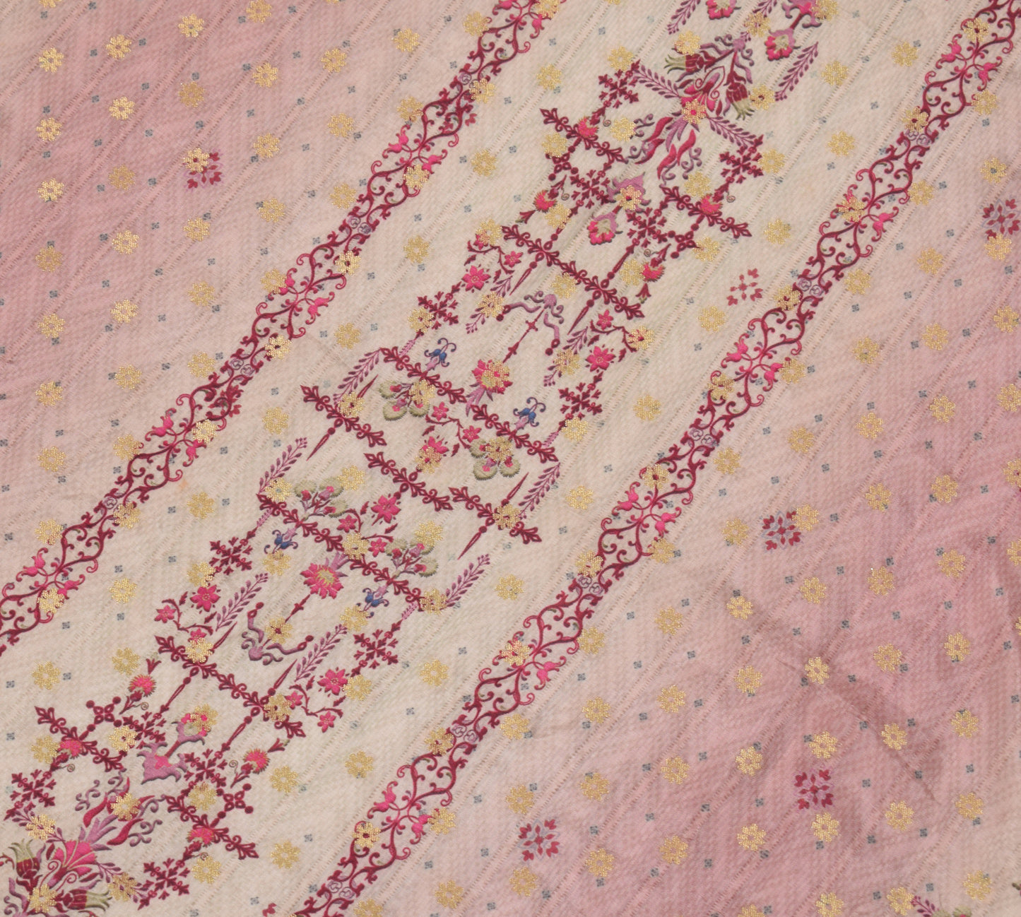 Sushila Vintage Mauve Dupatta Pure Silk Digital Printed & Woven Floral Long Stole