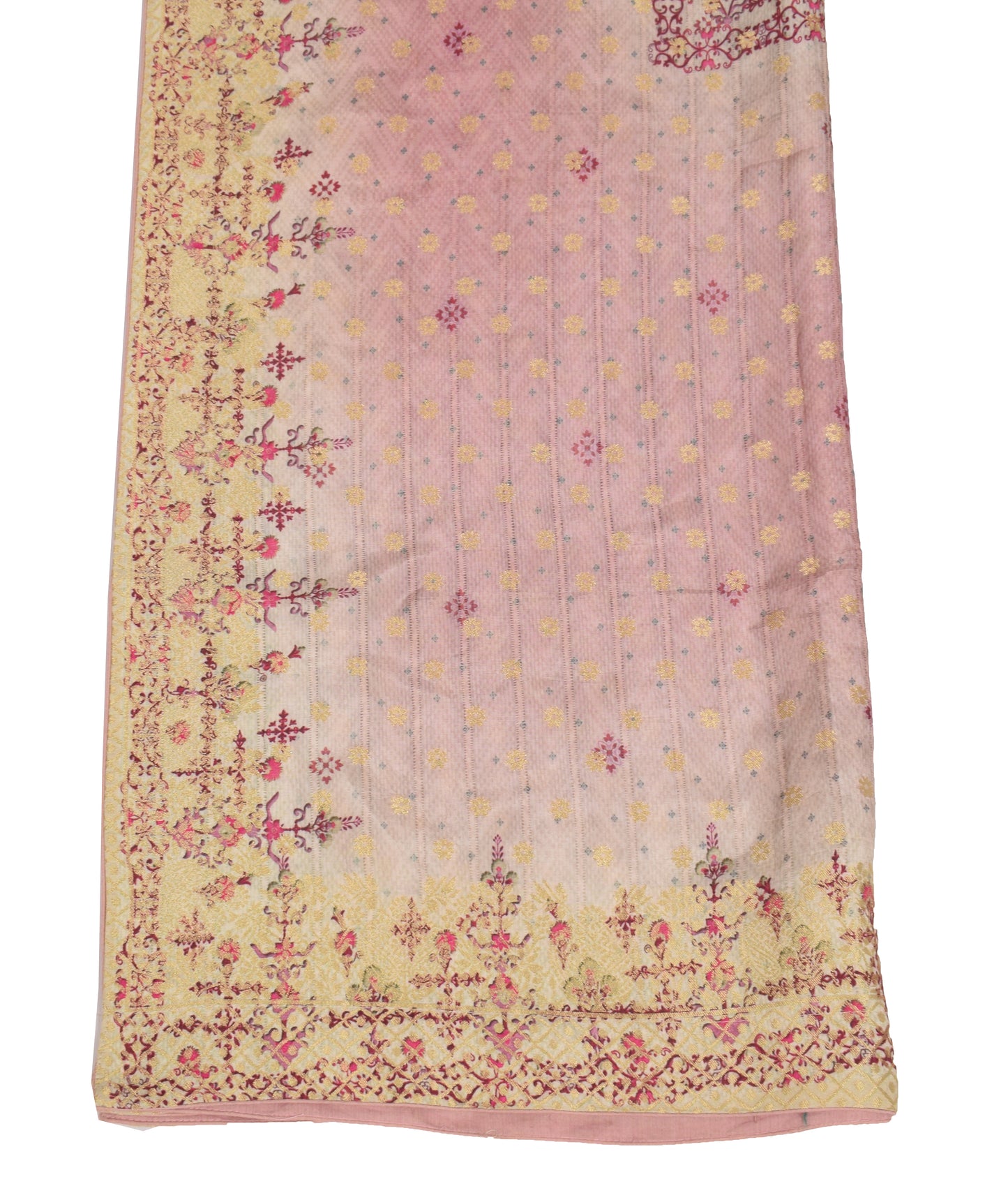 Sushila Vintage Mauve Dupatta Pure Silk Digital Printed & Woven Floral Long Stole