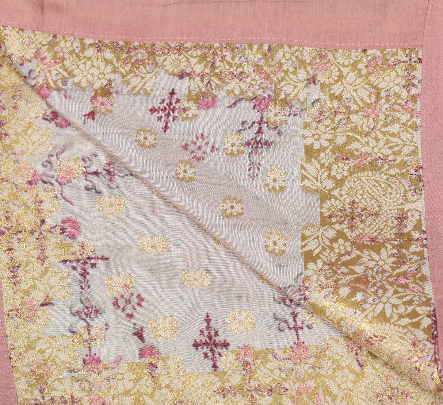Sushila Vintage Mauve Dupatta Pure Silk Digital Printed & Woven Floral Long Stole