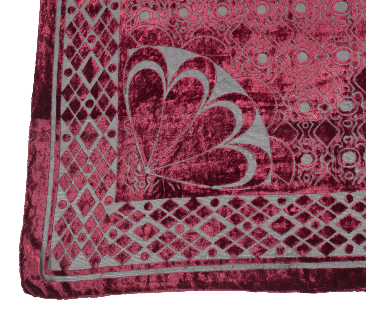 Sushila Vintage Brasso Velvet Dupatta Floral Woven Soft Indian Black Long Stole