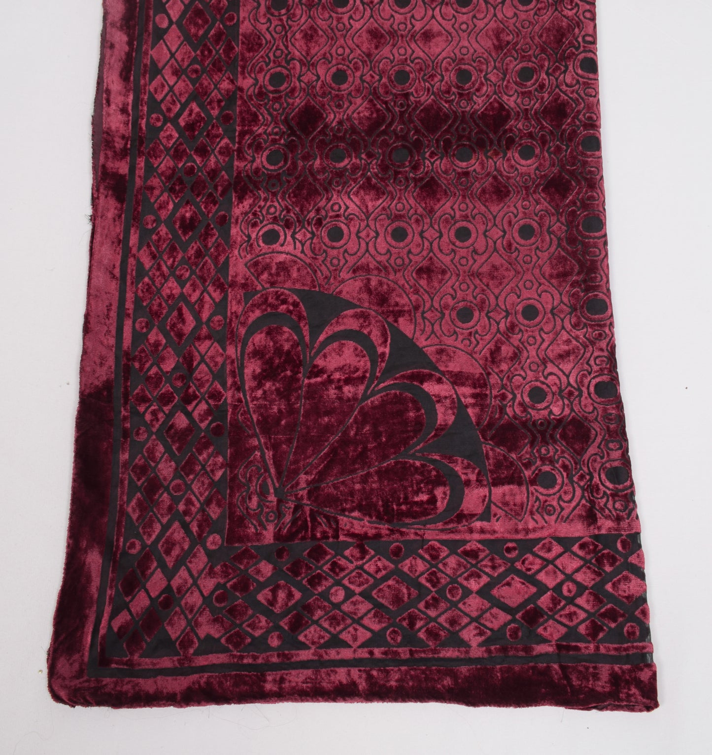Sushila Vintage Brasso Velvet Dupatta Floral Woven Soft Indian Black Long Stole