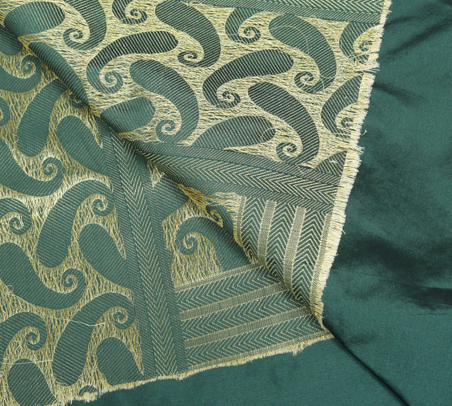 Sushila Vintage Dark Green Dupatta Resham Woven Art Silk Long Stole