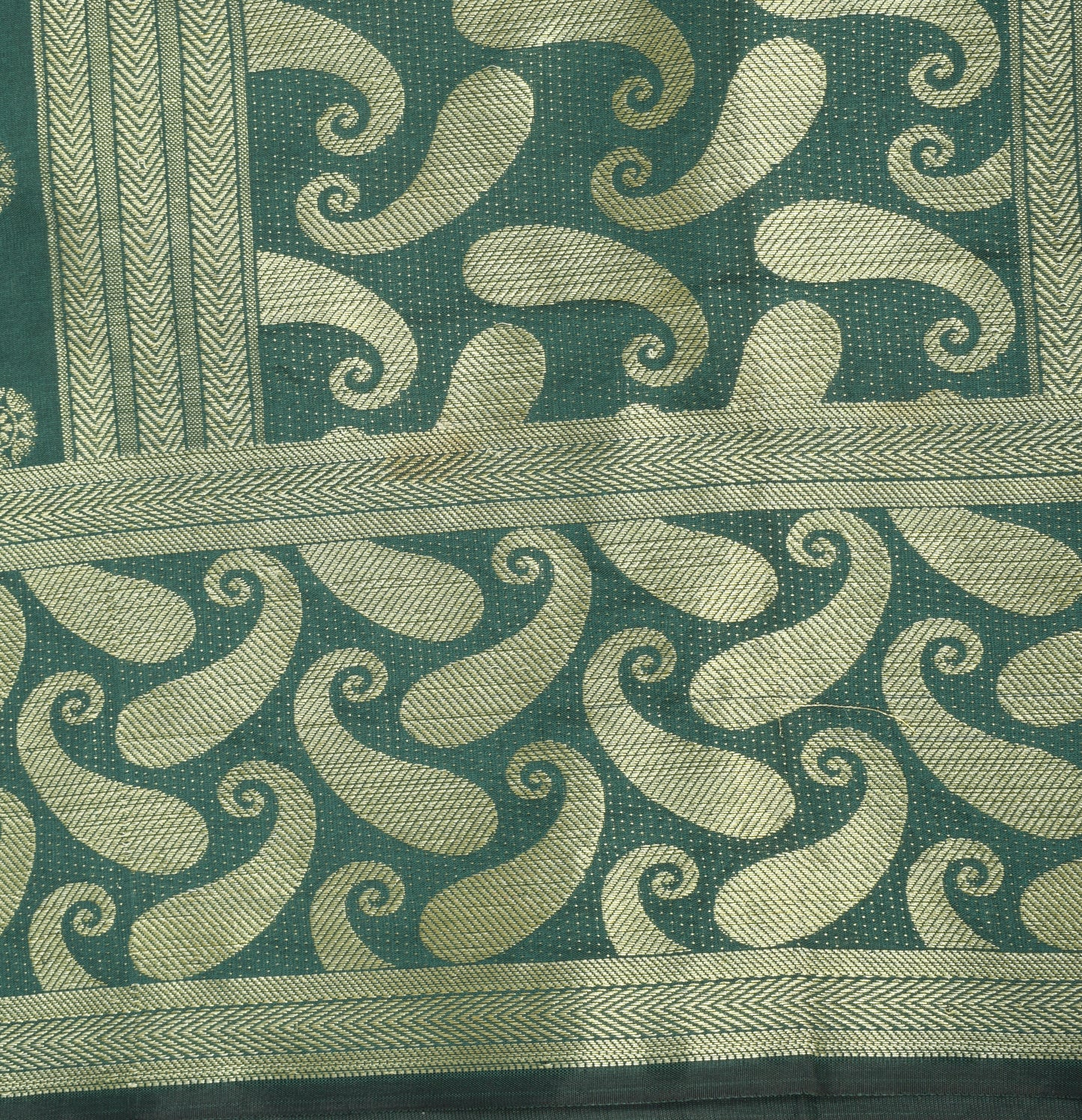 Sushila Vintage Dark Green Dupatta Resham Woven Art Silk Long Stole