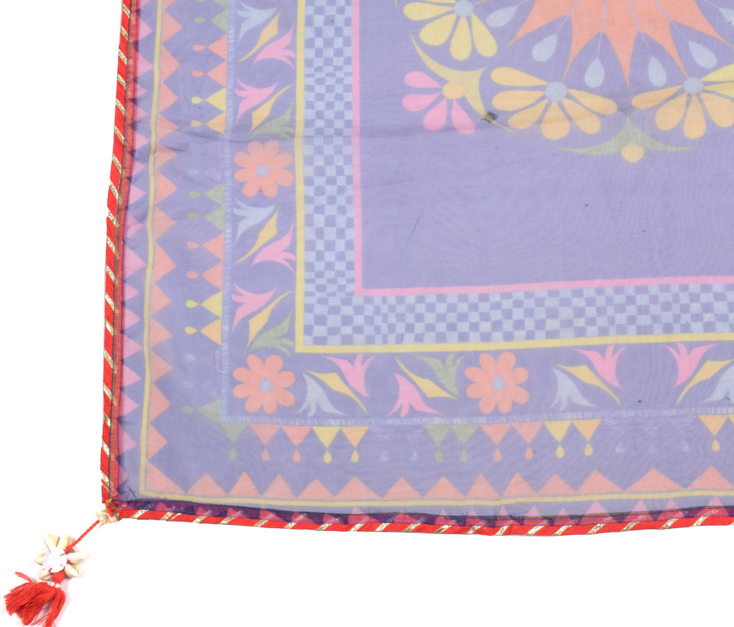 Sushila Vintage Floral Blue Dupatta Art Organza Digital Printed Long Stole