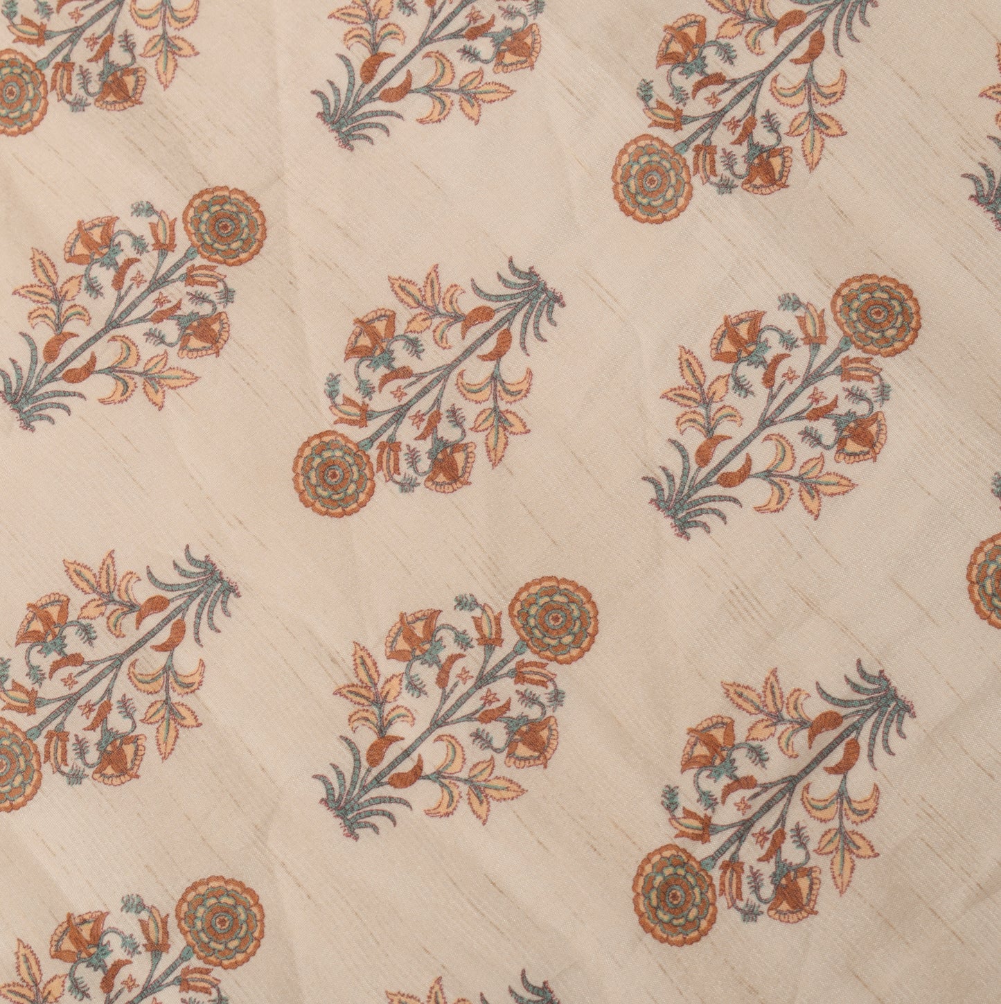 Sushila Vintage Beige Hand Block Printed Dupatta Art Cotton Silk Long Stole (Copy)