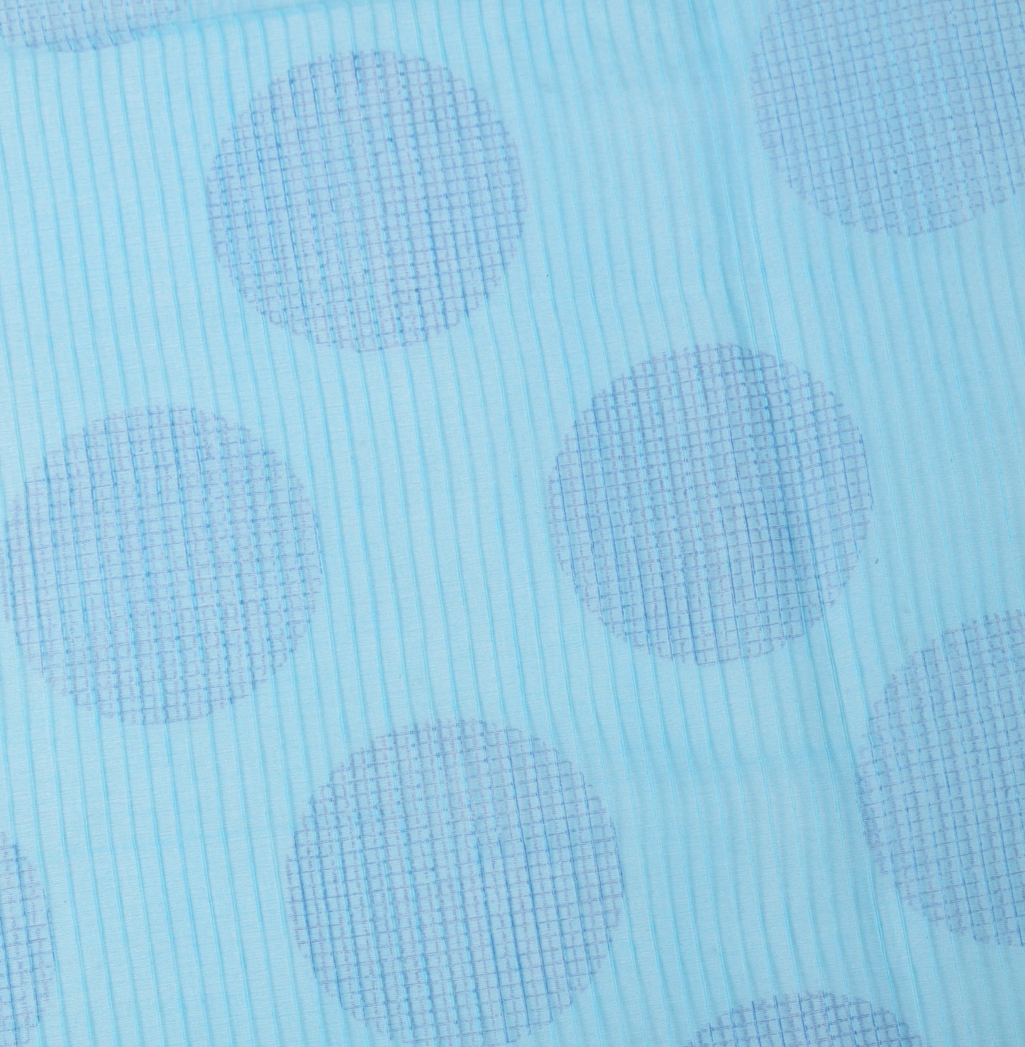 Sushila Vintage Aqua Blue Dupatta Art Organza Silk Polka Dot Print Long Stole