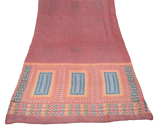 Sushila Vintage Red Dupatta Geometrical Printed Pure Georgette Long Stole