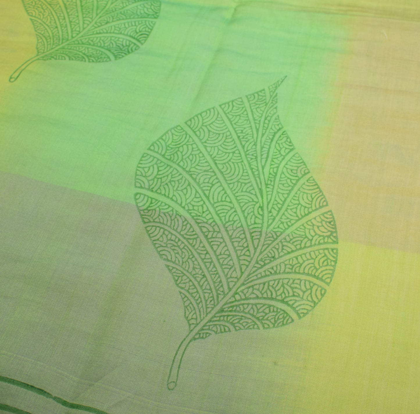 Sushila Vintage Hand Block Printed Dupatta Pure Cotton Silk Green Long Stole