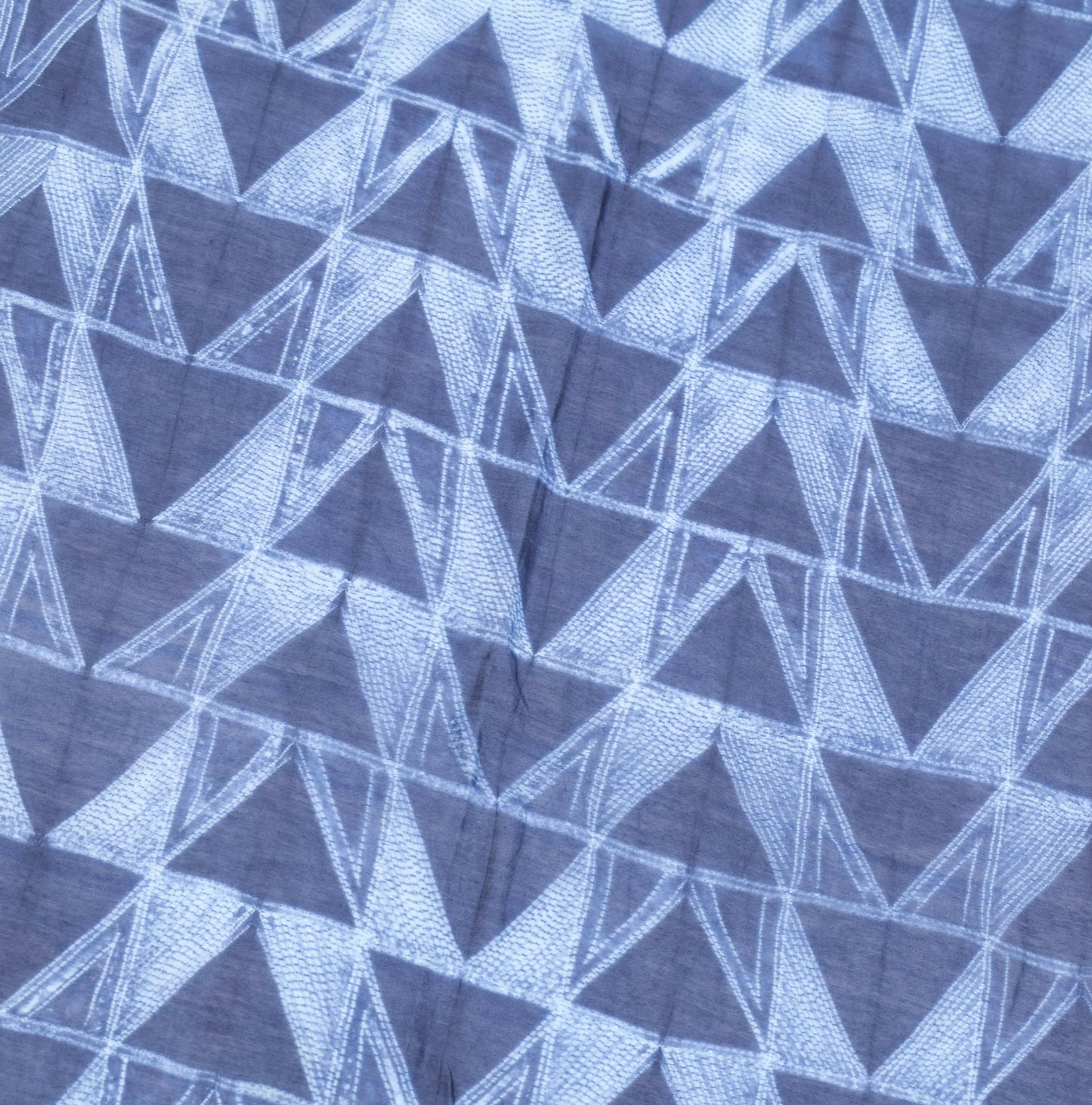 Sushila Vintage Shibori Pure Cotton Silk Dupatta Hand-Dyed Batik Blue Long Stole