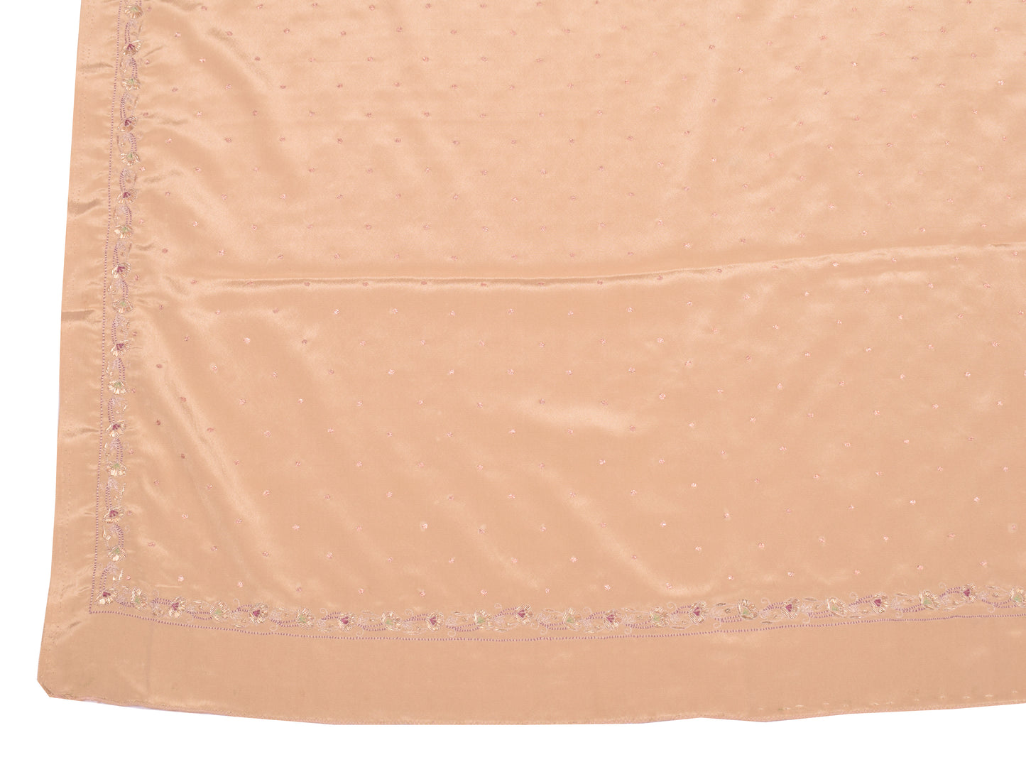Sushila Vintage Beige Art Silk Dupatta Hand Embroidered Soft Long Stole