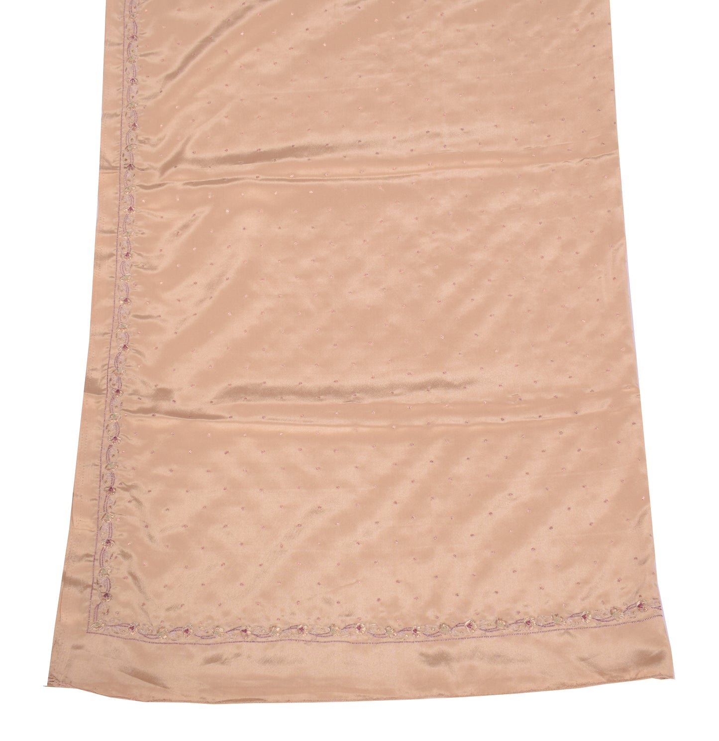 Sushila Vintage Beige Art Silk Dupatta Hand Embroidered Soft Long Stole
