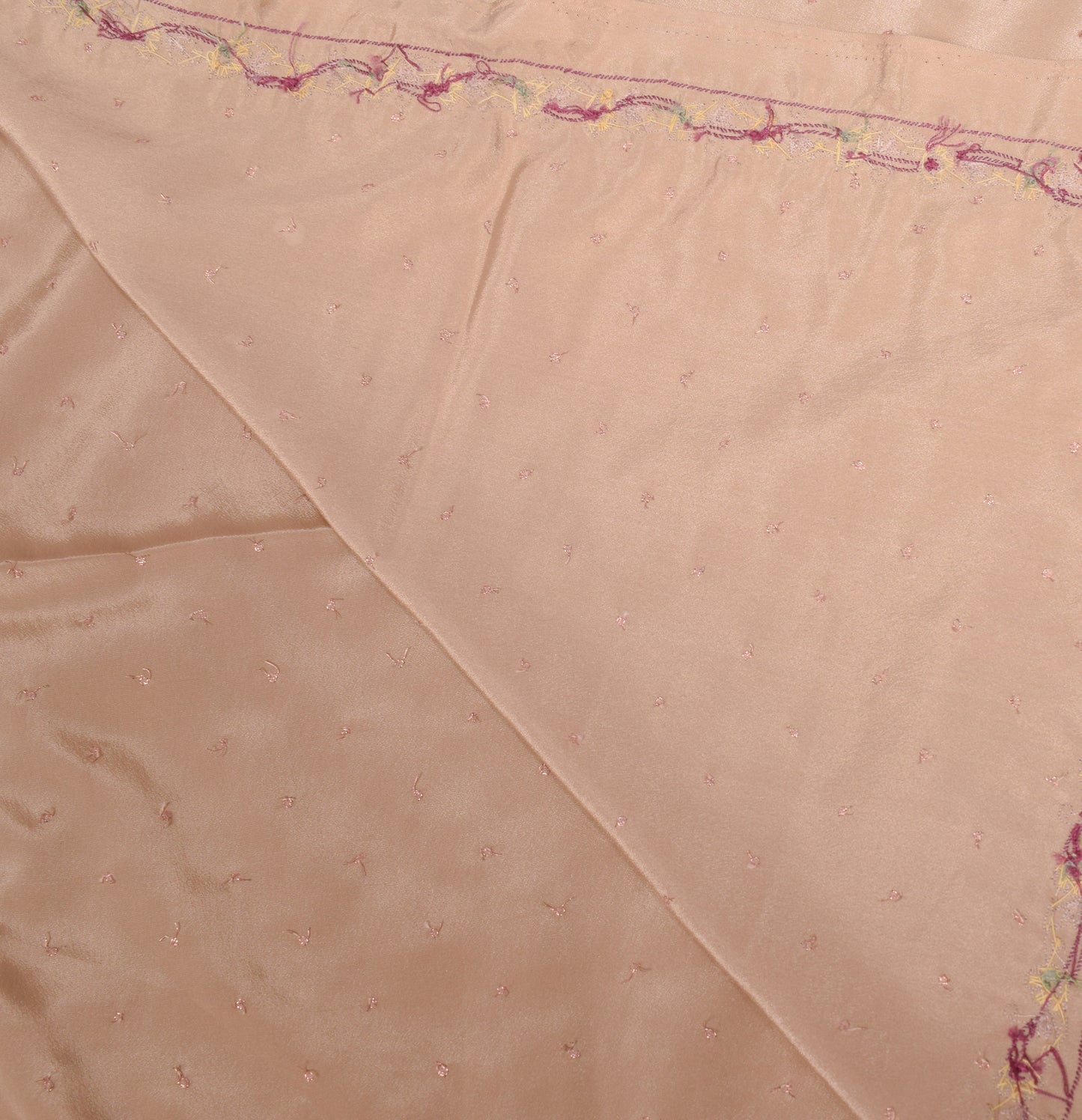 Sushila Vintage Beige Art Silk Dupatta Hand Embroidered Soft Long Stole
