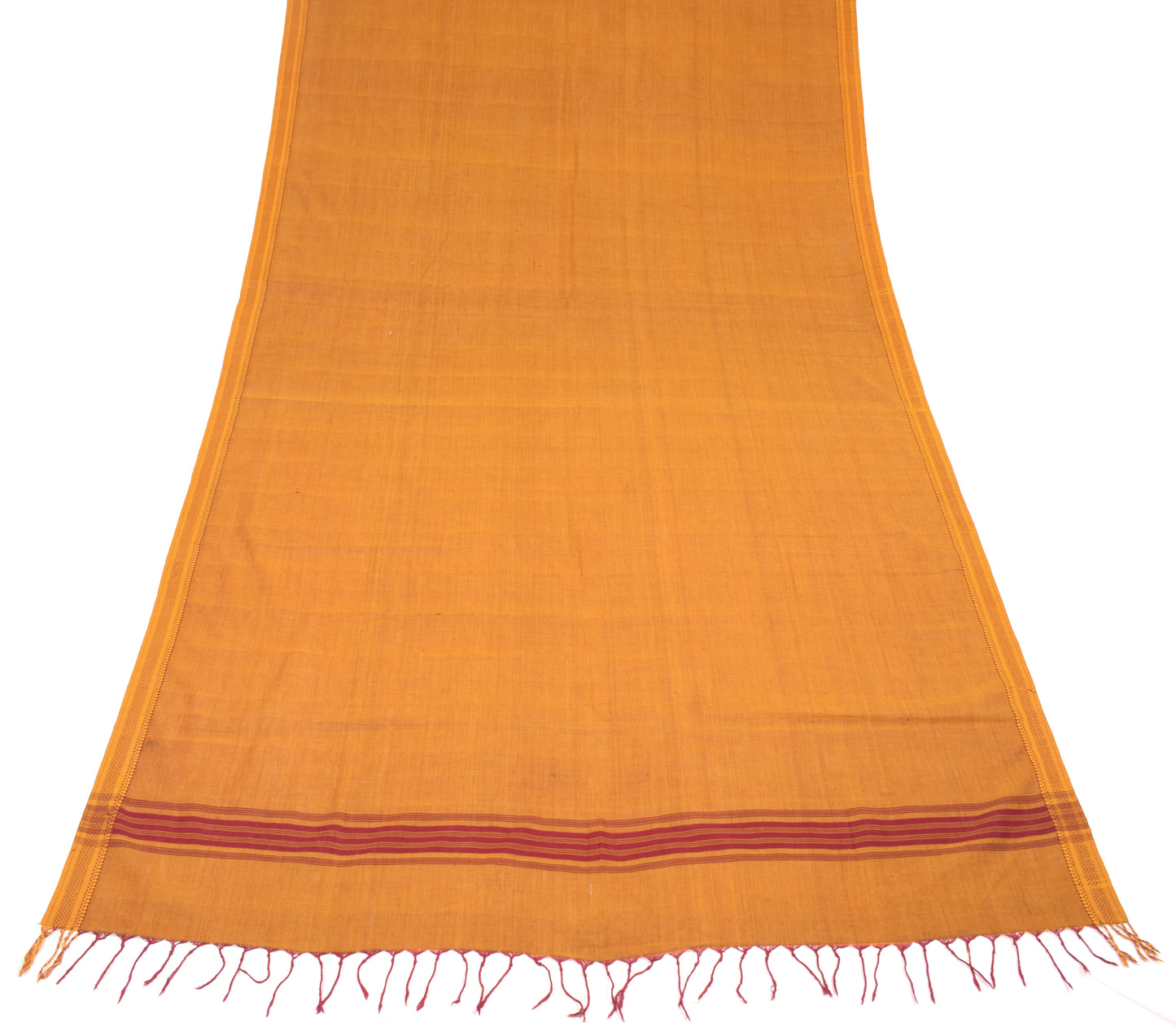 Sushila Vintage Fire Bush Dupatta Pure Cotton Woven Handloom Long Stole