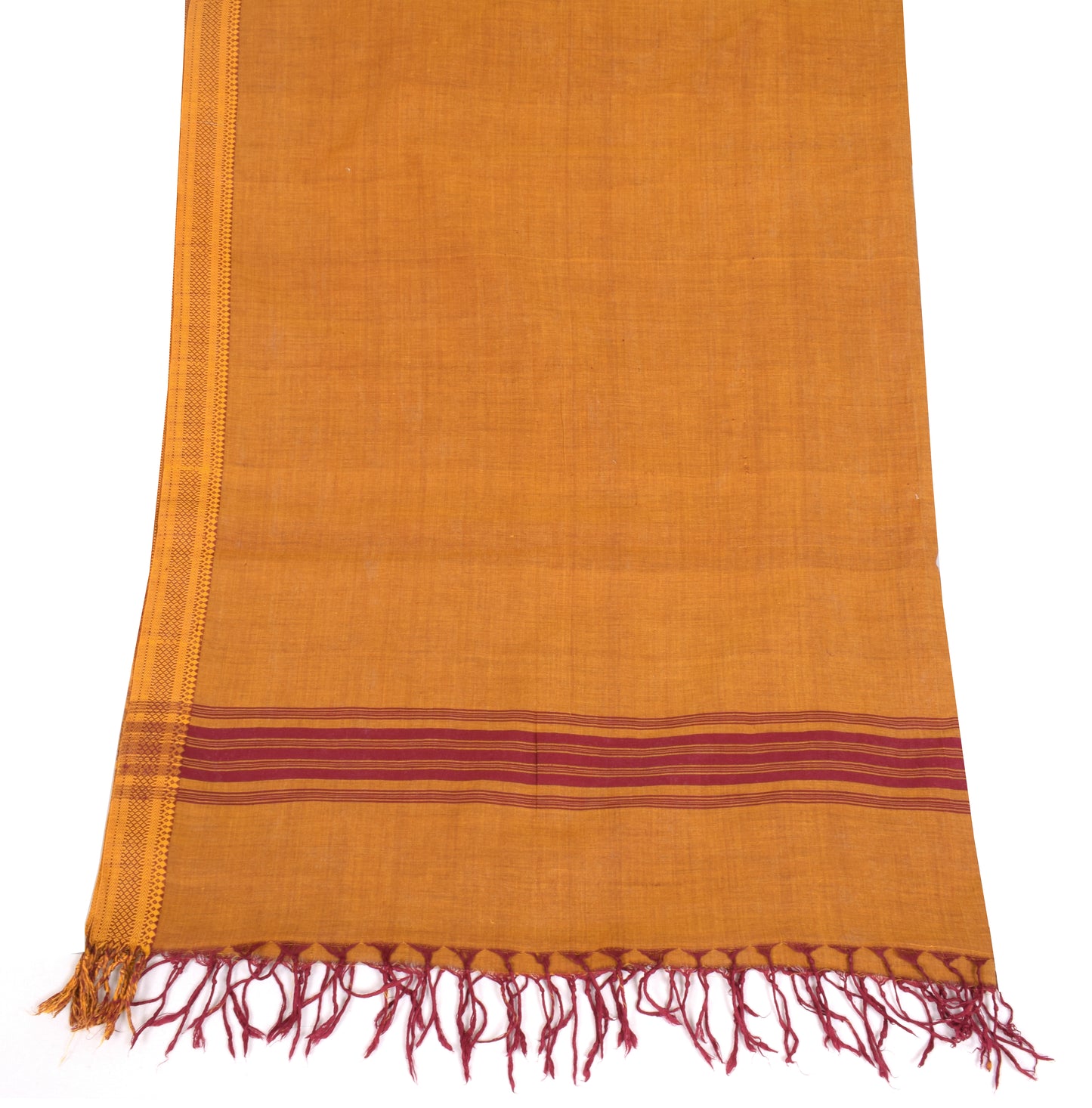 Sushila Vintage Fire Bush Dupatta Pure Cotton Woven Handloom Long Stole