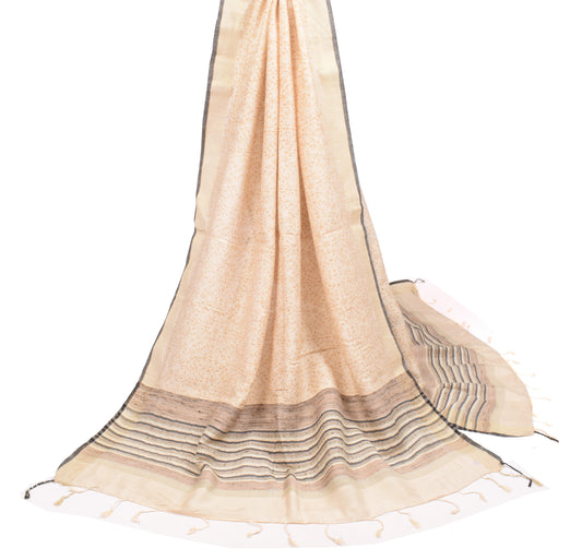 Sushila Vintage Beige Dupatta Pure Cotton Floral Printed Soft Long Stole