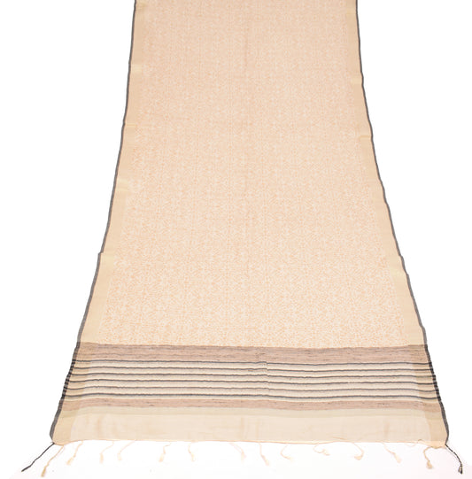 Sushila Vintage Beige Dupatta Pure Cotton Floral Printed Soft Long Stole