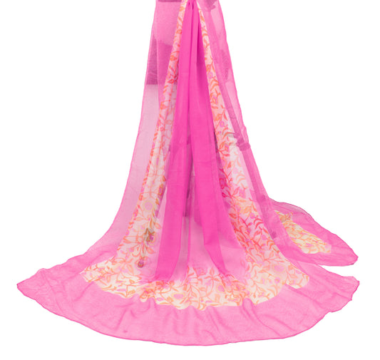 Sushila Vintage Magenta Dupatta Pure Georgette Silk Printed Long Stole