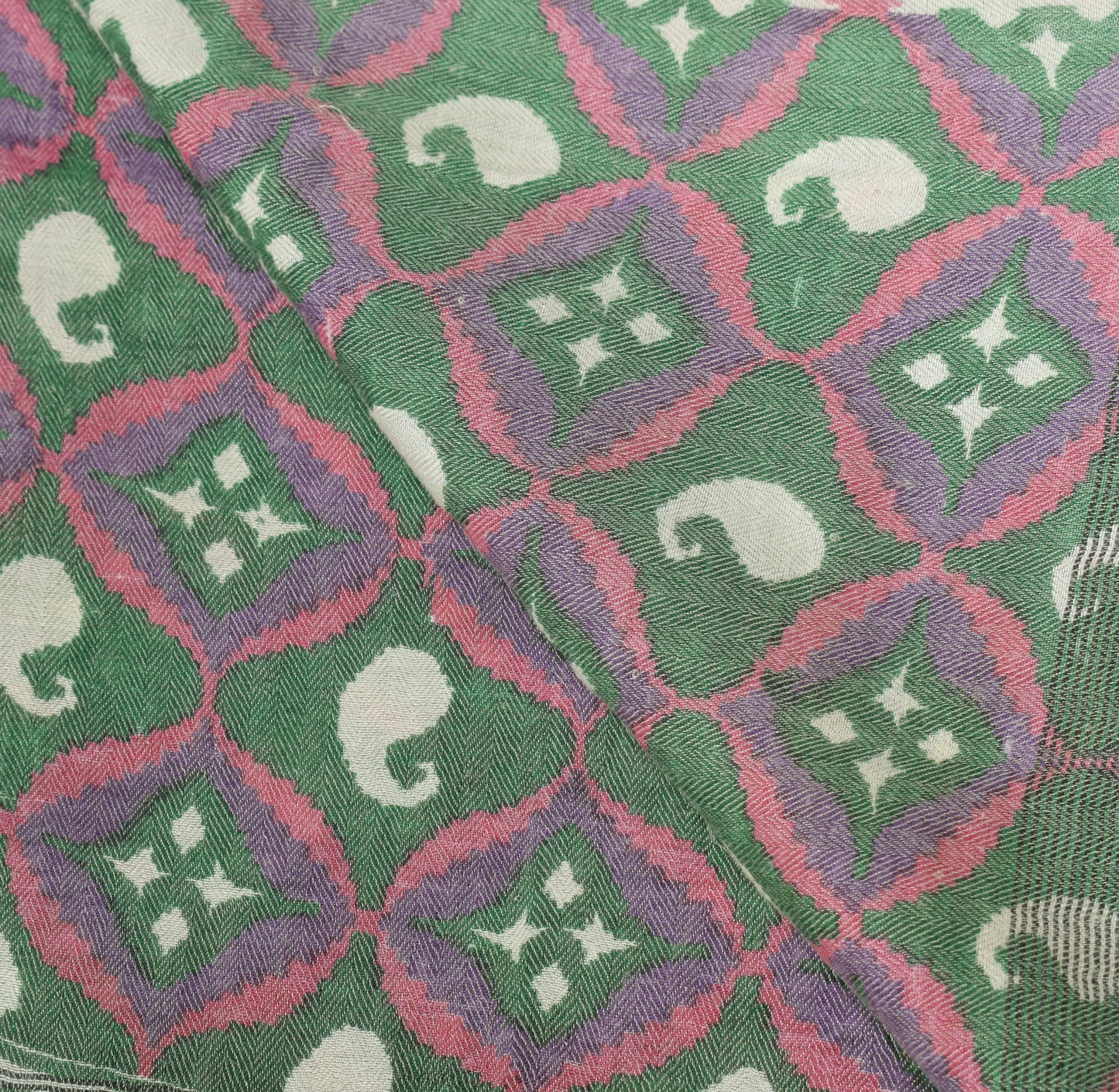 Sushila Vintage Pure Woolen Dupatta Cream Floral Printed Soft Long Stole