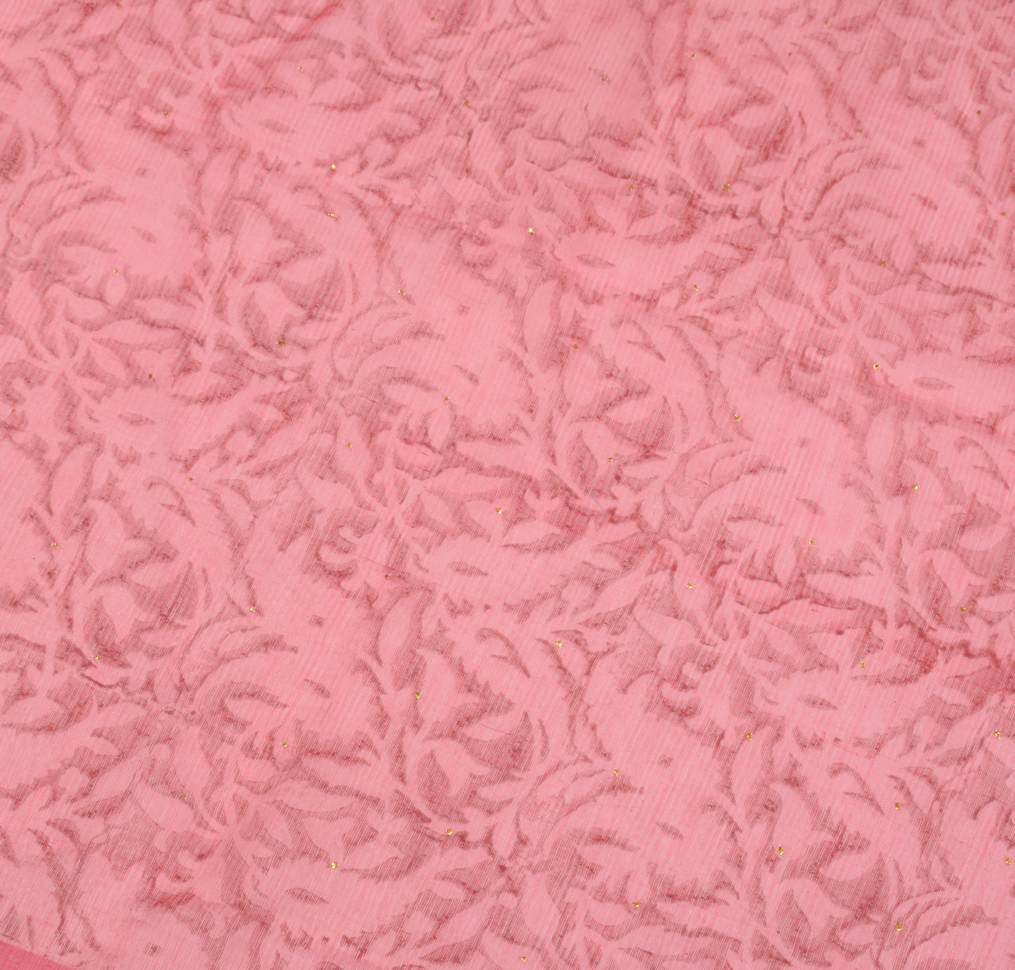 Sushila Vintage Pink Hand Block Dupatta Pure Cotton Silk Mukesh Work BRANDED Long Stole