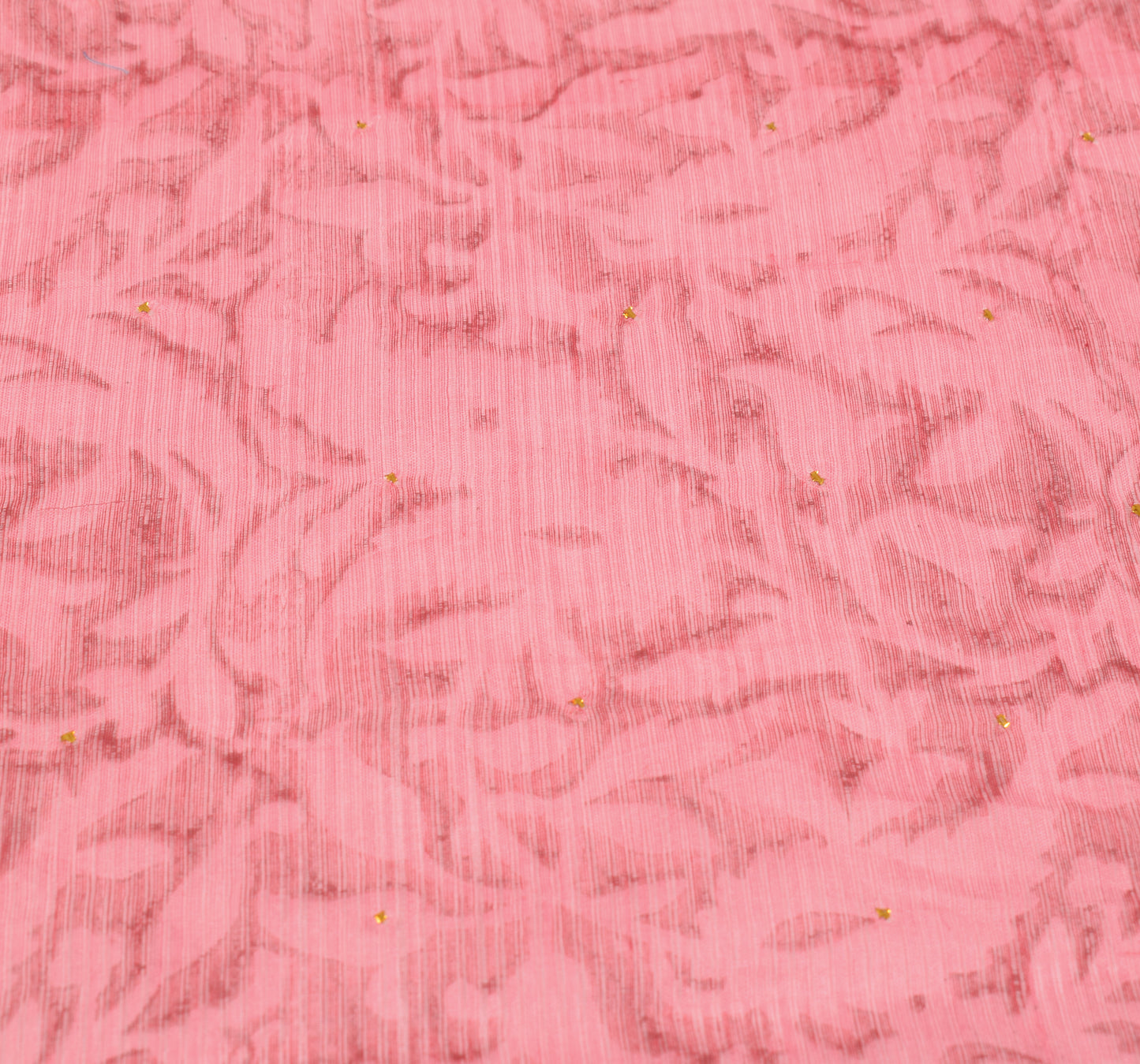Sushila Vintage Pink Hand Block Dupatta Pure Cotton Silk Mukesh Work BRANDED Long Stole