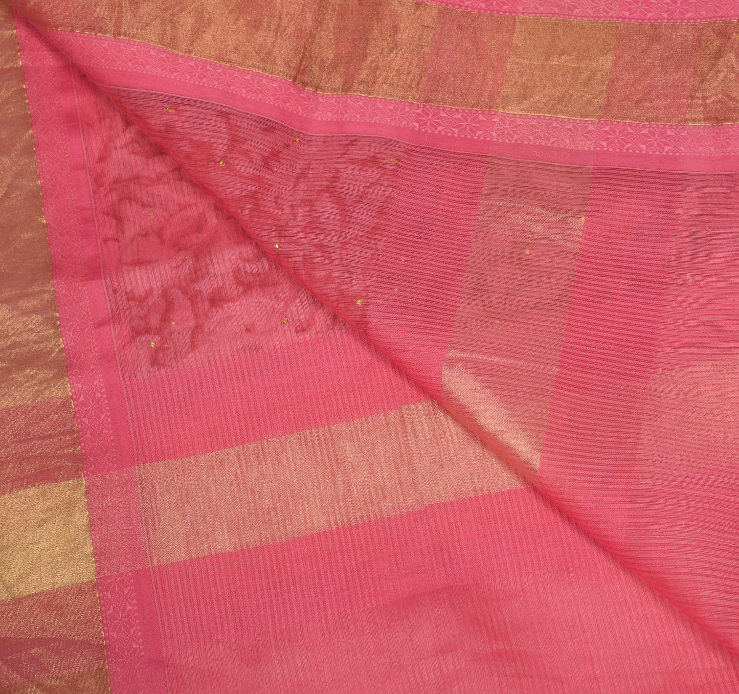 Sushila Vintage Pink Hand Block Dupatta Pure Cotton Silk Mukesh Work BRANDED Long Stole