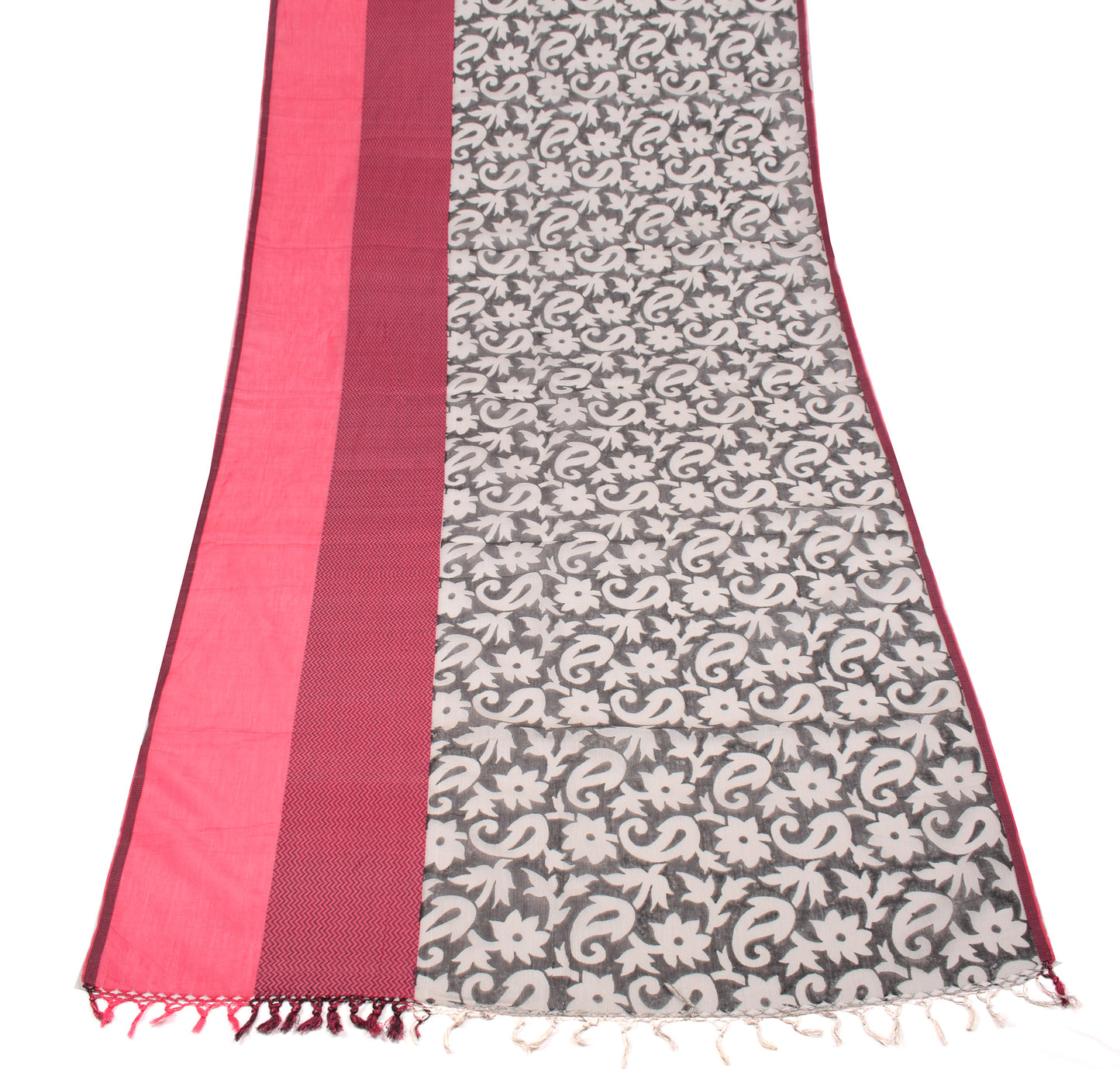 Sushila Vintage Black Dupatta Printed & Woven Pure Cotton Silk Long Stole