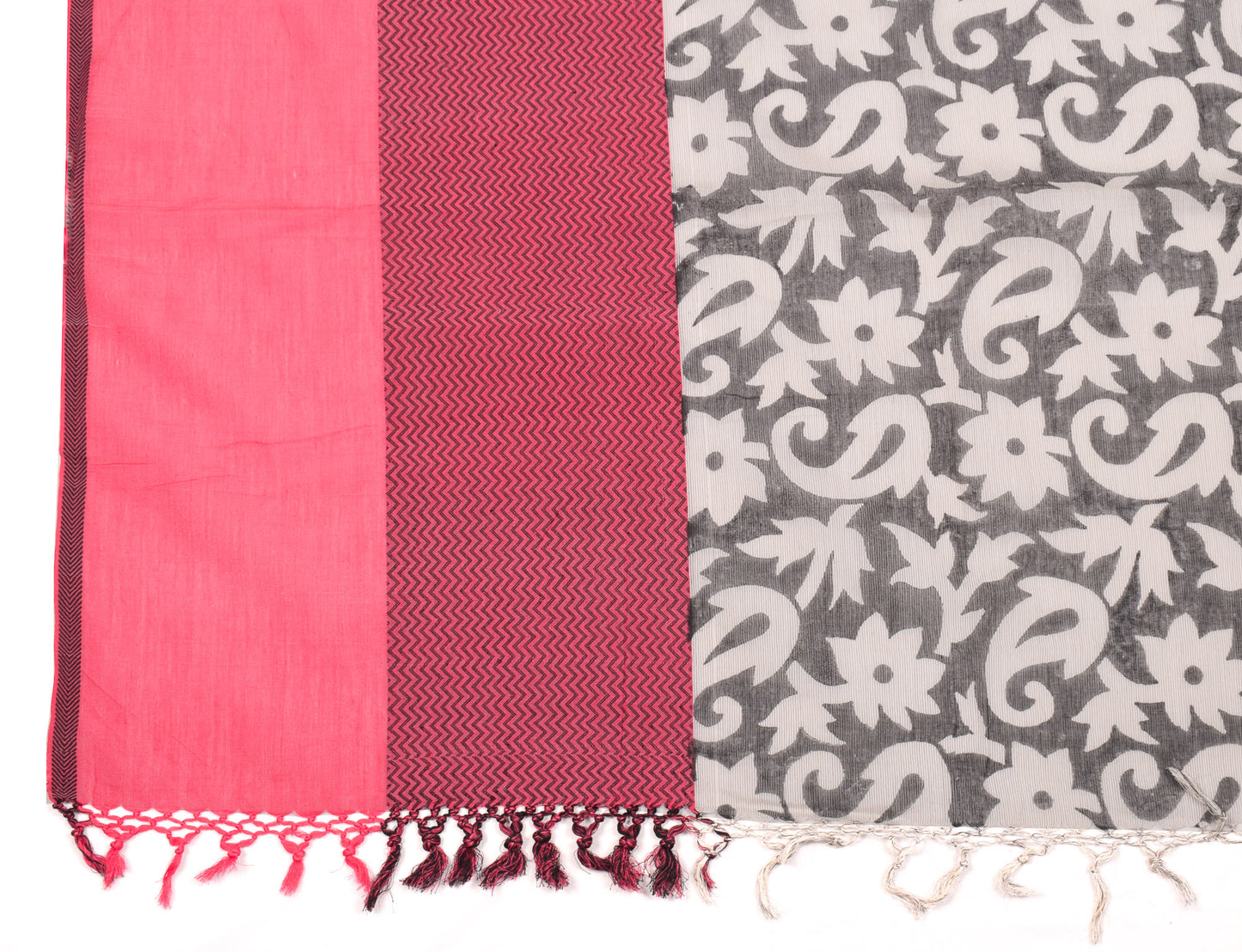 Sushila Vintage Black Dupatta Printed & Woven Pure Cotton Silk Long Stole