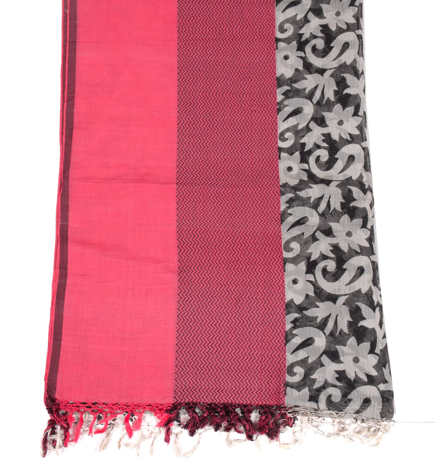 Sushila Vintage Black Dupatta Printed & Woven Pure Cotton Silk Long Stole