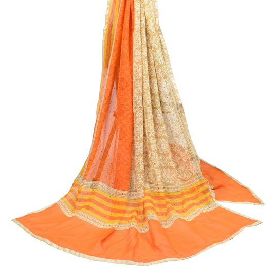 Sushila Vintage Multi-Color Dupatta Pure Georgette Floral Printed Long Stole