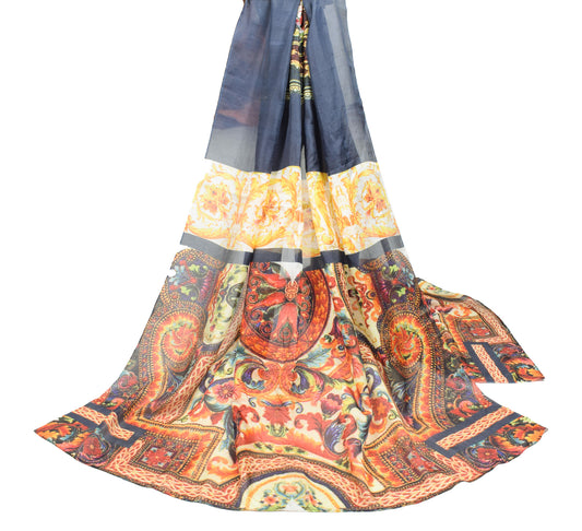 Sushila Vintage Multi-Color Dupatta Digital Printed Pure Silk Soft Long Stole