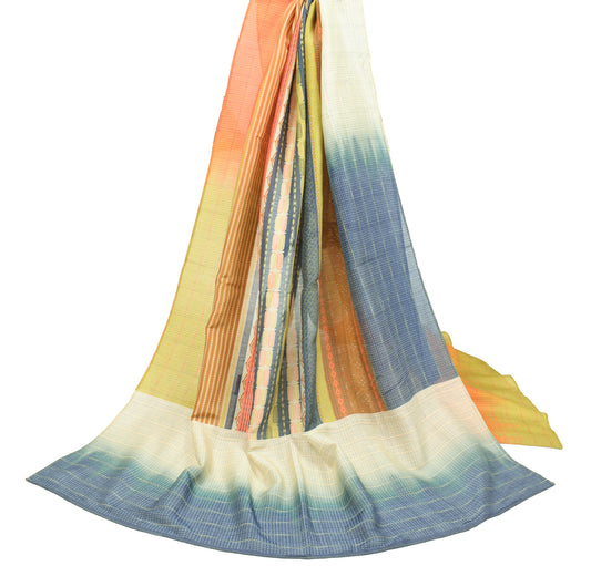 Sushila Vintage Multi-Color Dupatta Pure Cotton Silk Printed Long Stole Wrap