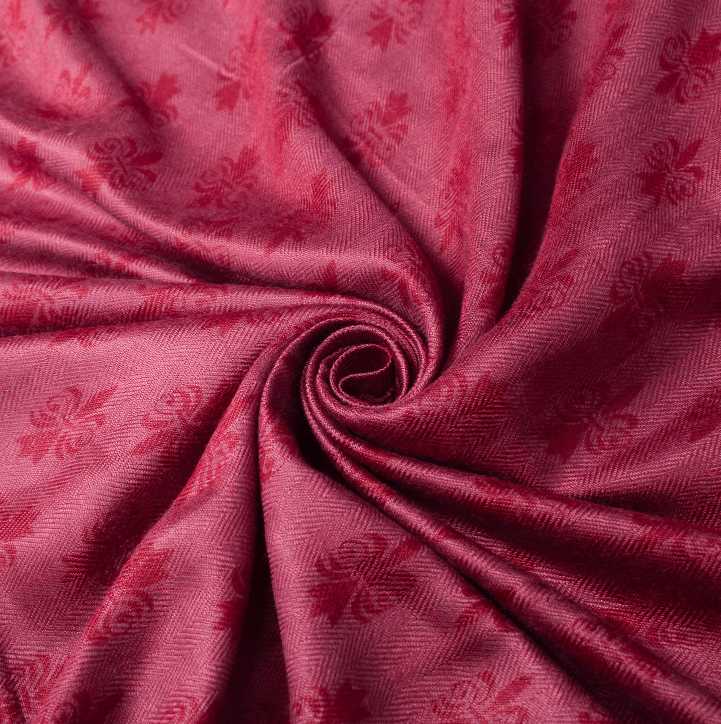Sushila Vintage Magenta Dupatta 100% Pure Woolen Printed Floral Soft  Long Stole