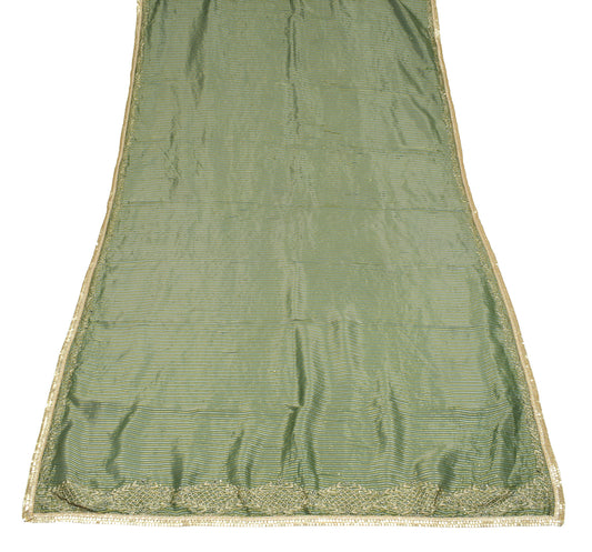 Sushila Vintage Green Pure Tissue Dupatta Zari Woven & Embroidered Long Stole