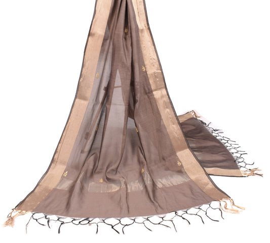 Sushila Vintage Mauve Dupatta Pure Cotton Silk Zari Woven Long Stole Wrap
