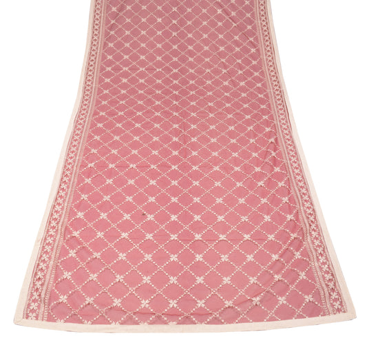 Sushila Vintage Floral Zaal Dupatta Net Mesh Red Embroidered Ethnic Long Stole