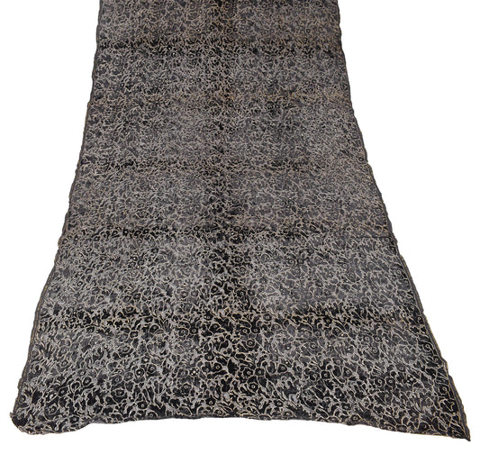 Sushila Vintage Black Heavy Dupatta Velvet Brasso Aari Work Long Stole Wrap