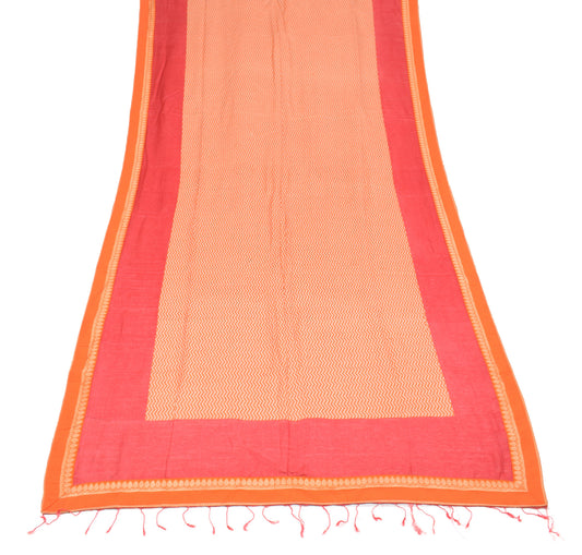 Sushila Vintage Orange Blue Dupatta Pure Woolen Zig-Zag Printed Soft Long Stole