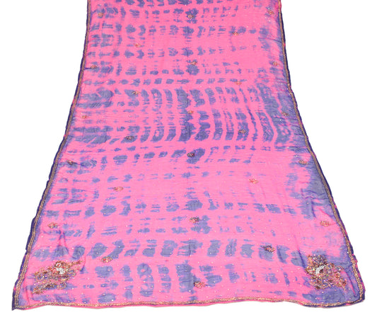 Sushila Vintage Georgette Tie-Dye Dupatta Sequins Glass Beads Work Long Stole