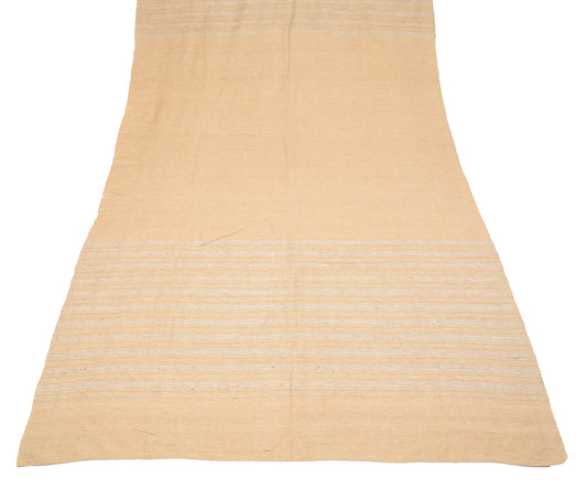 Sushila Vintage Beige Handloom Dupatta Pure Khadi Hand Woven Long Stole