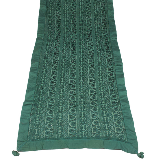 Sushila Vintage Bottle Green Dupatta Embroidered Pure Georgette Long Stole