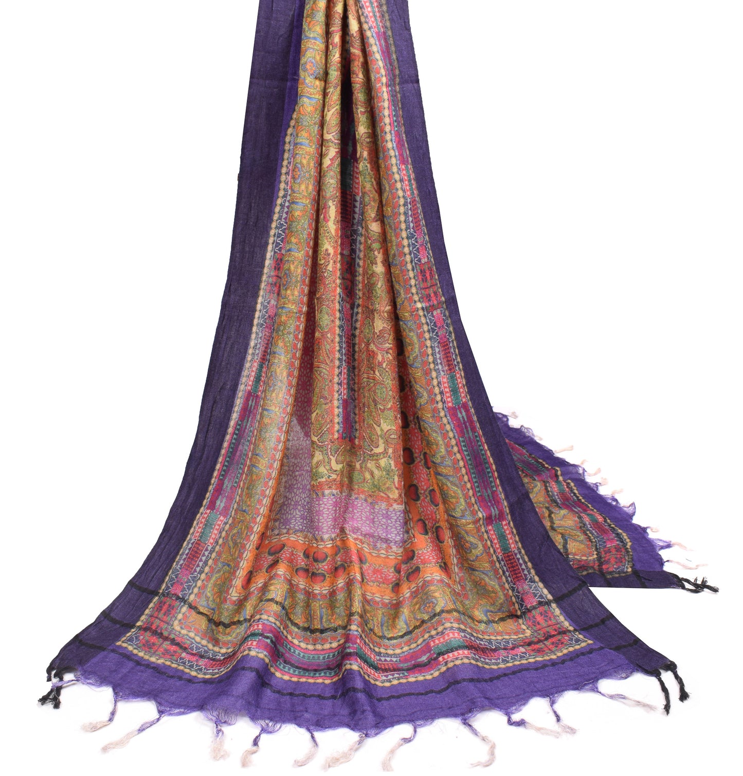 Sushila Vintage Pure Woolen Dupatta Multi-Color Digital Printed Soft Long Stole