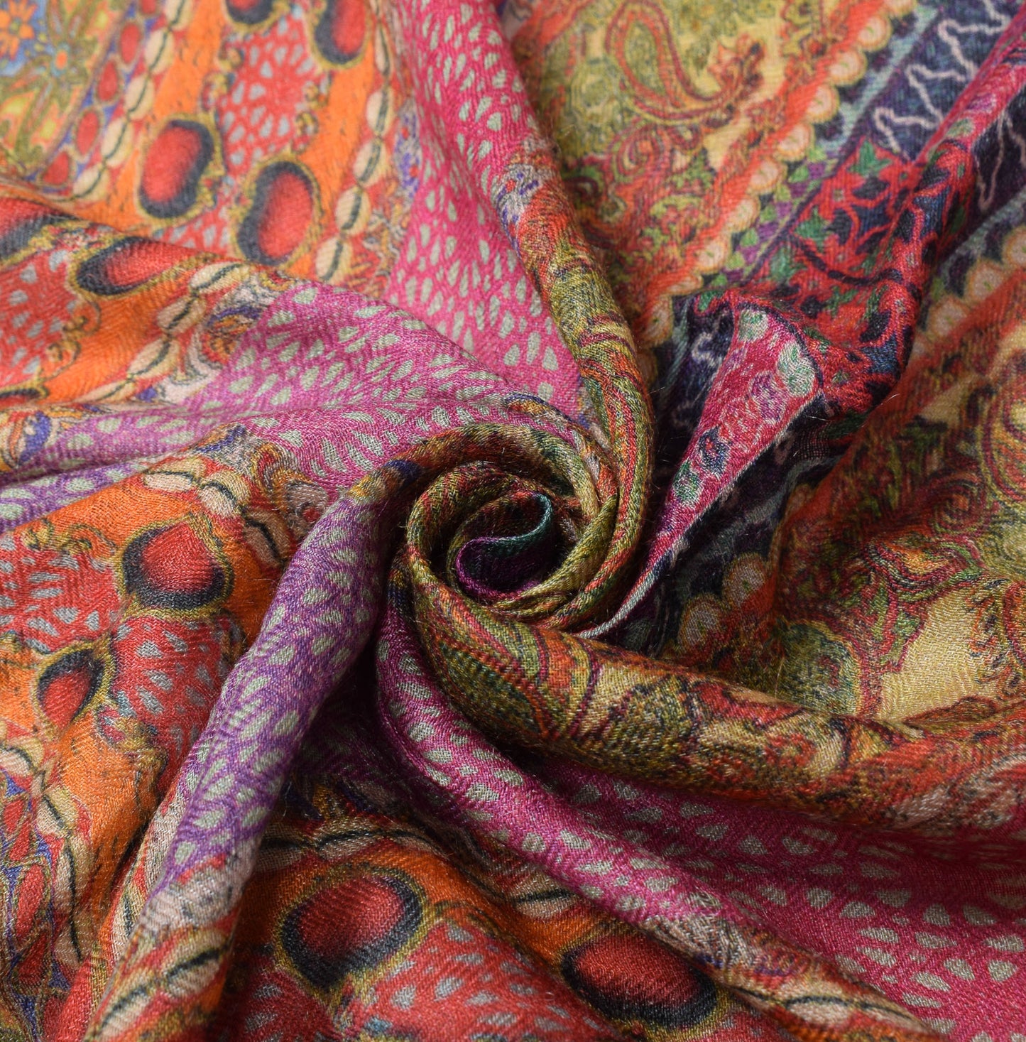 Sushila Vintage Pure Woolen Dupatta Multi-Color Digital Printed Soft Long Stole